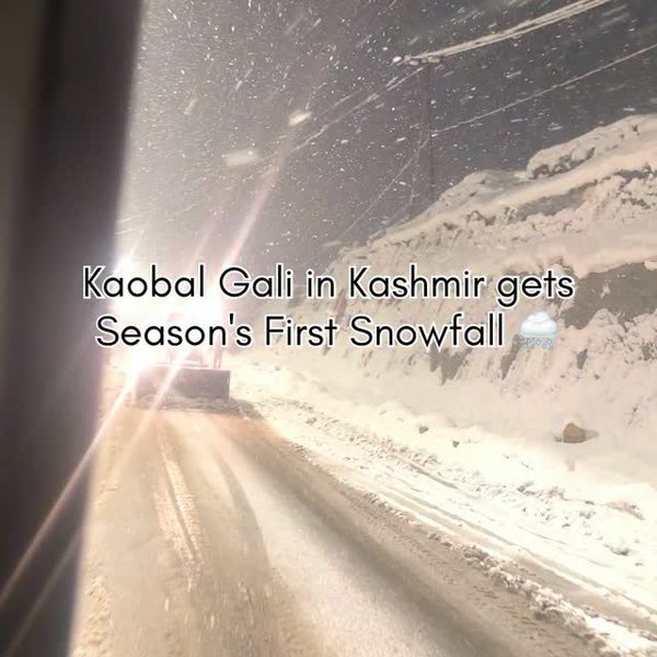 First snowfall at Kaobal Gali on the Gurez road